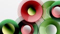 Sleek vector with overlapping circles in vibrant colors and smooth gradients. Dynamic composition with depth, symmetry