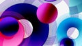 Sleek vector with overlapping circles in vibrant colors and smooth gradients. Dynamic composition with depth, symmetry