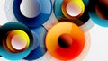 Sleek vector with overlapping circles in vibrant colors and smooth gradients. Dynamic composition with depth, symmetry