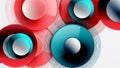 Sleek vector with overlapping circles in vibrant colors and smooth gradients. Dynamic composition with depth, symmetry