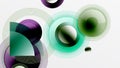 Sleek vector with overlapping circles in vibrant colors and smooth gradients. Dynamic composition with depth, symmetry