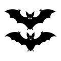 A vector silhouette of a Halloween bat in fligh Royalty Free Stock Photo