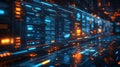 Sleek Virtual Document Management System with Glowing Data Interface