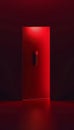 Sleek visual of a simple computer password against a deep dark red background without shadows