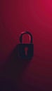 Sleek visual of a simple computer password on a deep dark red background without shadows