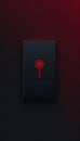 Sleek visualization of a simple computer password on a dark red background without shadows