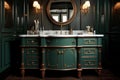 Sleek Washbasin cupboard bathroom. Generate Ai Royalty Free Stock Photo