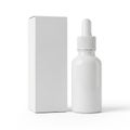 Minimalist white dropper bottle with box Royalty Free Stock Photo