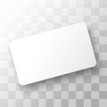 A sleek white rectangular object resting on a transparent grid background Royalty Free Stock Photo