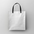 Sleek White Shopping Bag with Black Handles