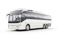 Sleek White Tour Coach Bus with Tinted Windows Isolated on a Bright Clean Studio Background Royalty Free Stock Photo