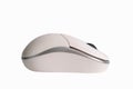 Sleek white wireless computer mouse side view on white background Royalty Free Stock Photo