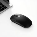 A sleek wireless mouse with a modern design, featuring smooth