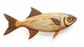 Sleek Wooden Fish Wall Hanging - Streamlined Forms And Photorealistic Wildlife Art