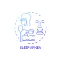 Sleep apnea blue gradient concept icon