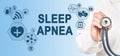 Sleep Apnea diagnosis medical and healthcare concept. Doctor