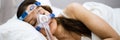 Sleep Apnea Oxygen Mask Equipment Royalty Free Stock Photo