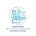 Sleep apnea turquoise concept icon