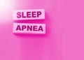 Sleep apnea words on wooden blocks. Sleep disorders healthcare concept Royalty Free Stock Photo
