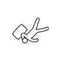 Sleep bed man sleeping diagonal icon. Element of sleep pose icon
