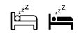 Sleep on the bed vector icon set. Sleeping, rest symbol Royalty Free Stock Photo