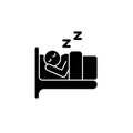 Sleep black glyph icon Royalty Free Stock Photo