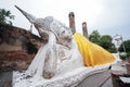 Sleep buddha statue in Ayutthaya, Thailand. Royalty Free Stock Photo