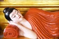 Sleep buddha in temple Vientiane, Laos, They are public domain. Landscape, history. Royalty Free Stock Photo