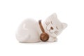 Sleep cat Figurine Royalty Free Stock Photo