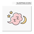 Sleep cloud color icon