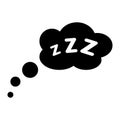 Sleep comic bubble icon, zzz icon vector illustration.