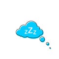 Sleep comic bubble zzz icon vector illustration.