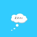 Sleep comic bubble zzz icon vector illustration.