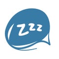 Sleep comic bubble zzz. Sleeping bubble icon hand drawn vector illustration isolated on background