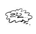 Sleep comic speech bubble zzz. Sleeping bubble icon hand drawn ink vector illustration isolated on white background.