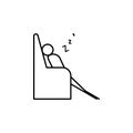 sleep on couch outline icon. Element of lazy person icon for mobile concept and web apps. Thin line icon sleep on couch can be use