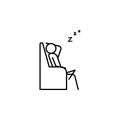 sleep on couch outline icon. Element of lazy person icon for mobile concept and web apps. Thin line icon sleep on couch can be use