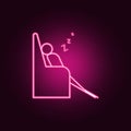 sleep on couch outline icon. Elements of Lazy in neon style icons. Simple icon for websites, web design, mobile app, info graphics