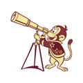 Sleep-Deprived Monkey Observing Stars Royalty Free Stock Photo