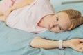 Sleep-deprived pregnant woman struggles with insomnia, navigating the challenges of restlessness during pregnancy Royalty Free Stock Photo