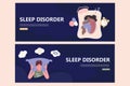 Sleep disorder banners set. Mental health