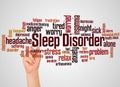 Sleep disorder word cloud and hand with marker concept Royalty Free Stock Photo