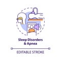 Sleep disorders and apnea concept icon