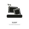 Sleep glyph icon pillow rest logo relax nap vector