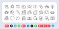 Sleep, Graph phone and Scroll down line icons pack. For web app. Social media icons. Vector