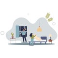 Sleep hygiene as routine action for better sleep quality.Avoid insomnia with fresh air.flat vector illustration