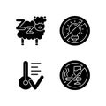 Sleep hygiene black glyph icons set on white space