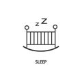 Sleep icon or logo in modern line style. High quality black outline pictogram for web site design and mobile apps. Vector Royalty Free Stock Photo