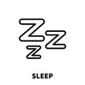 Sleep icon or logo in modern line style. Royalty Free Stock Photo