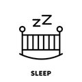 Sleep icon or logo in modern line style. Royalty Free Stock Photo